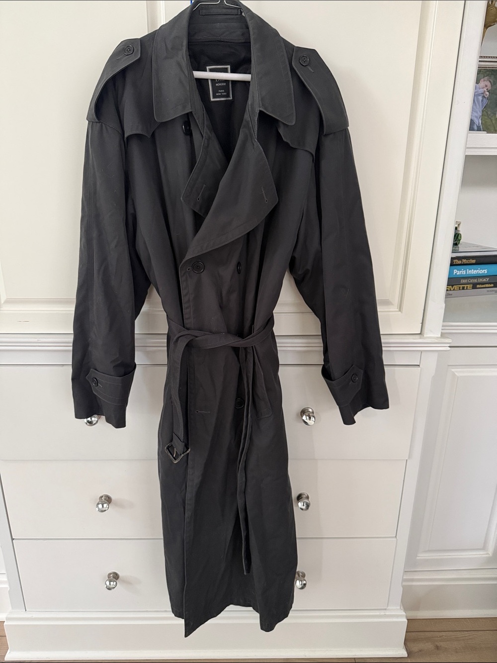 Dior Men's Black Double-Breasted Trench Coat